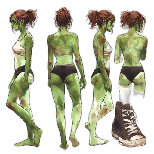 concept art, fantasy art, comic book art, watercolor transparent PNG cut-out