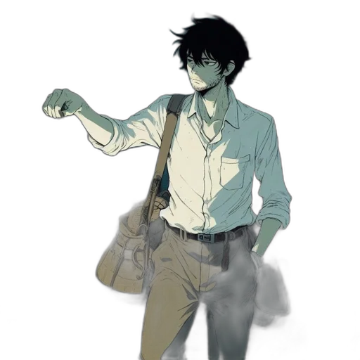 staff, jacket, creature, mask transparent PNG cut-out