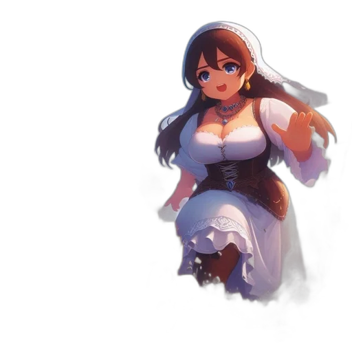 dress, crown, staff, weapon transparent PNG cut-out