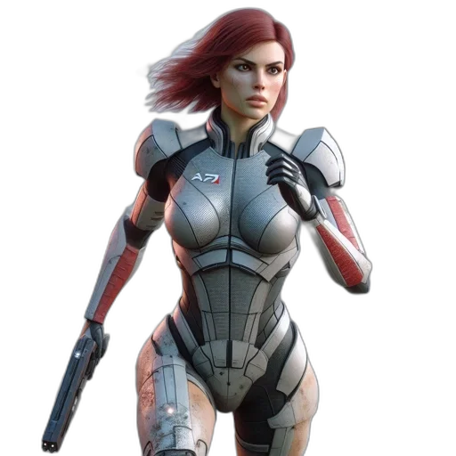 robot, weapon, concept art, 3d render transparent PNG cut-out