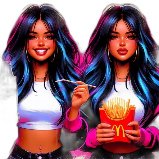 vaporwave, concept art, photorealistic, comic book art transparent PNG cut-out