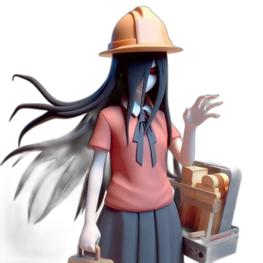 hat, creature, staff, robot transparent PNG cut-out