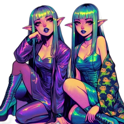 cyberpunk, fantasy art, pixel art, concept art transparent PNG cut-out