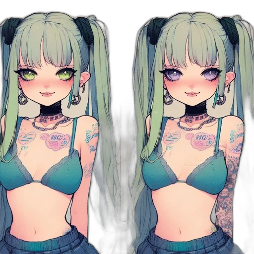 dress, creature, anime, pixel art transparent PNG cut-out