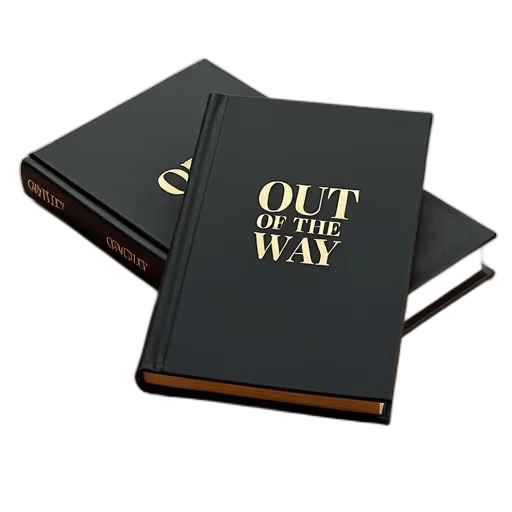 two, identical, black, hardcover transparent PNG cut-out