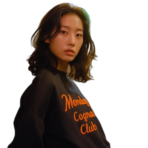 jacket, staff, vaporwave, neon lights transparent PNG cut-out