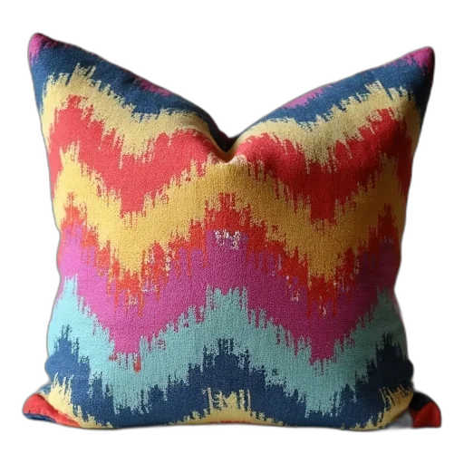 colorful, chevron, pillow transparent PNG cut-out