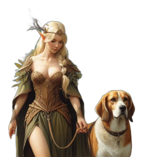 dress, staff, fantasy art, concept art transparent PNG cut-out