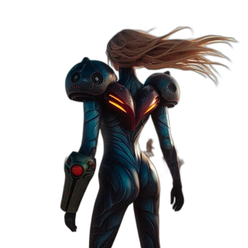 robot, creature, hair, concept art transparent PNG cut-out