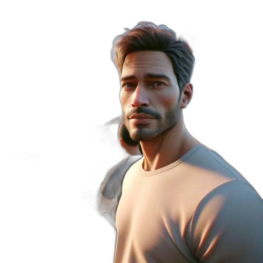 face, staff, jacket, concept art transparent PNG cut-out
