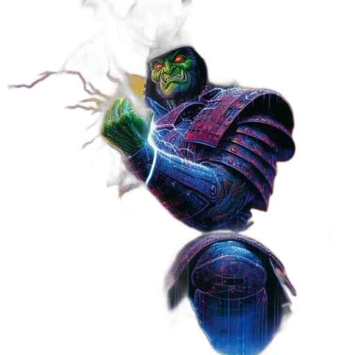 robot, mask, staff, creature transparent PNG cut-out