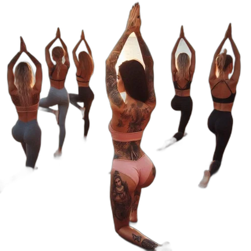 concept art, earth tones, group, women transparent PNG cut-out