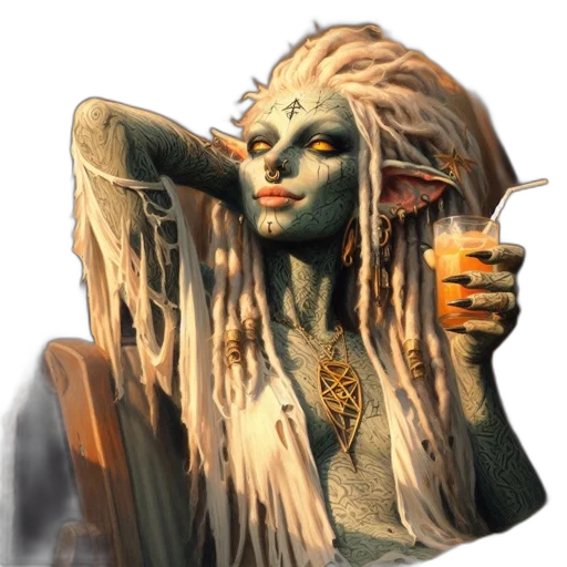 staff, creature, face, fantasy art transparent PNG cut-out