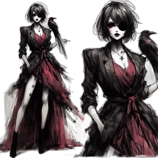dress, concept art, comic book art, fantasy art transparent PNG cut-out