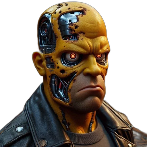 robot, face, mask, cyberpunk transparent PNG cut-out