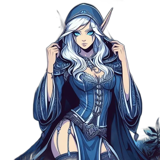 dress, staff, fantasy art, concept art transparent PNG cut-out