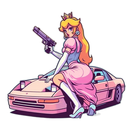 weapon, car, dress, crown transparent PNG cut-out