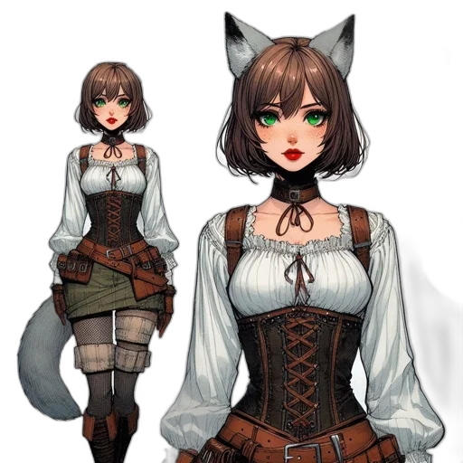 staff, dress, animal, fantasy art transparent PNG cut-out