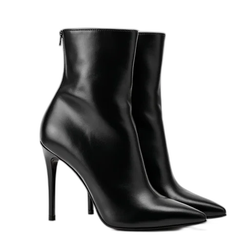 shoes, pair, black, high-heeled transparent PNG cut-out