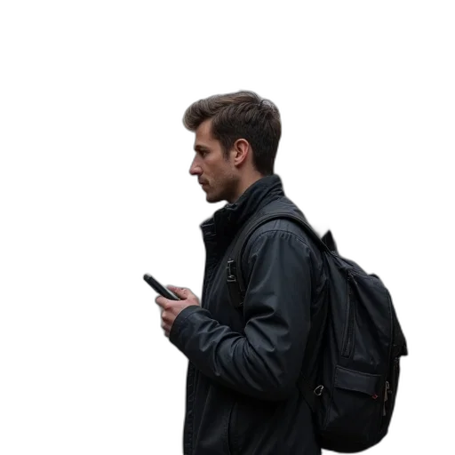 jacket, staff, face, umbrella transparent PNG cut-out