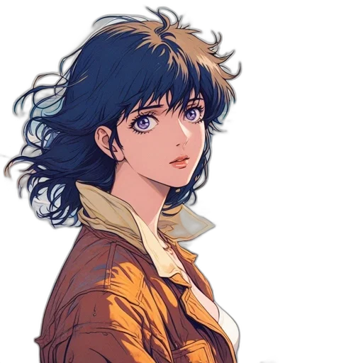 jacket, face, anime, watercolor transparent PNG cut-out