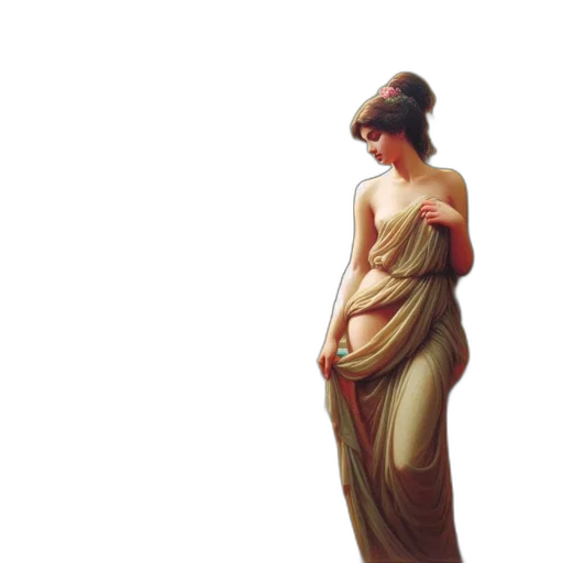 dress, jewelry, staff, face transparent PNG cut-out