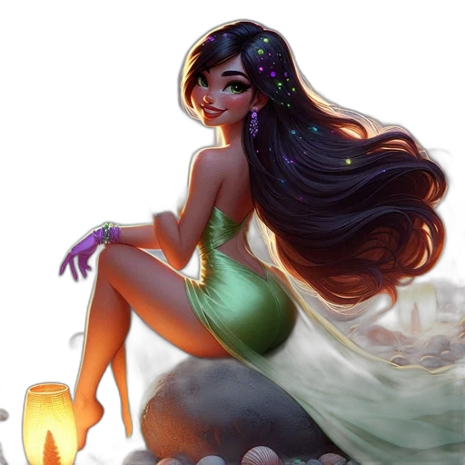 dress, jewelry, fantasy art, concept art transparent PNG cut-out