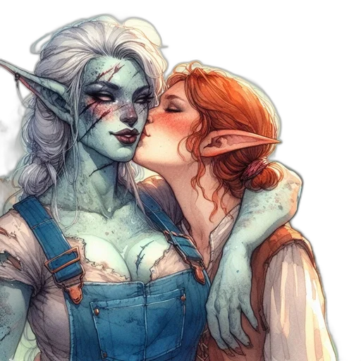 fantasy art, concept art, watercolor, comic book art transparent PNG cut-out