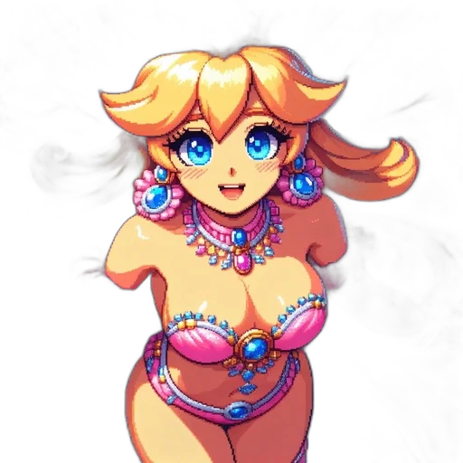 dress, jewelry, pixel art, concept art transparent PNG cut-out