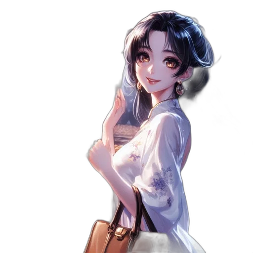 dress, staff, face, anime transparent PNG cut-out