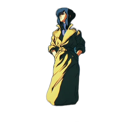dress, jacket, staff, weapon transparent PNG cut-out