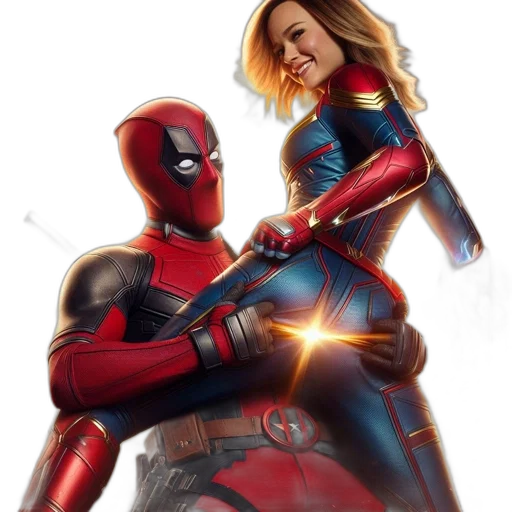 comic book art, concept art, fire, deadpool transparent PNG cut-out