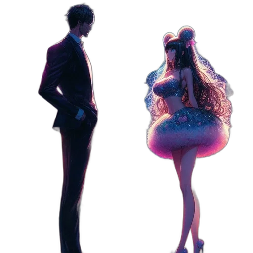 dress, concept art, 3d render, anime transparent PNG cut-out