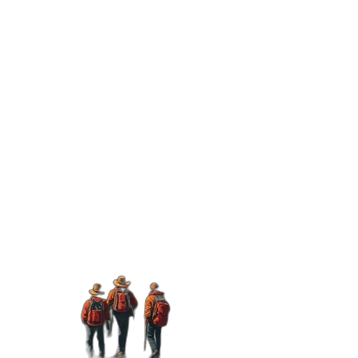 staff, jacket, robot, hat transparent PNG cut-out