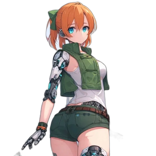 robot, weapon, staff, dress transparent PNG cut-out