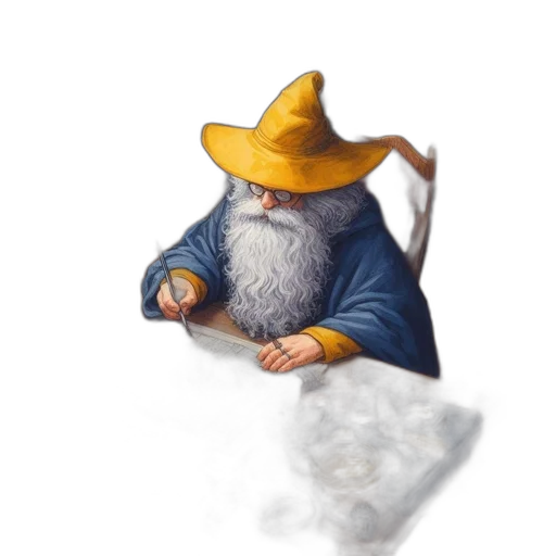 hat, staff, dragon, fantasy art transparent PNG cut-out