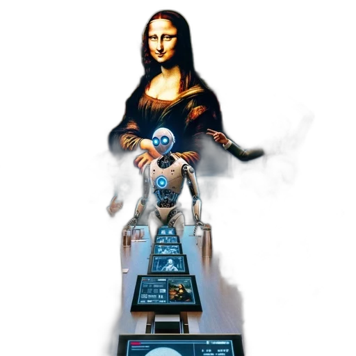 robot, concept art, comic book art, pixel art transparent PNG cut-out