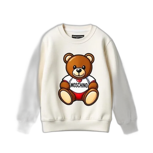 3d render, white, sweatshirt, teddy transparent PNG cut-out