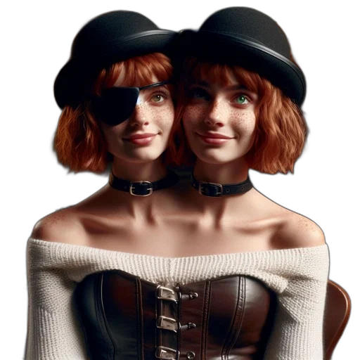 hat, dress, face, photorealistic transparent PNG cut-out