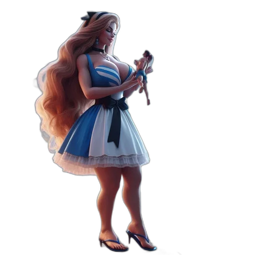 dress, staff, concept art, 3d render transparent PNG cut-out