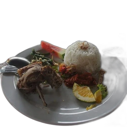 food, 3d render, photorealistic, plate transparent PNG cut-out