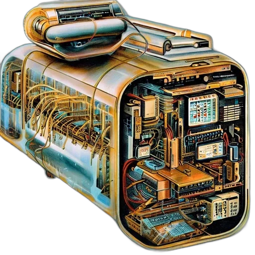 robot, furniture, weapon, cyberpunk transparent PNG cut-out