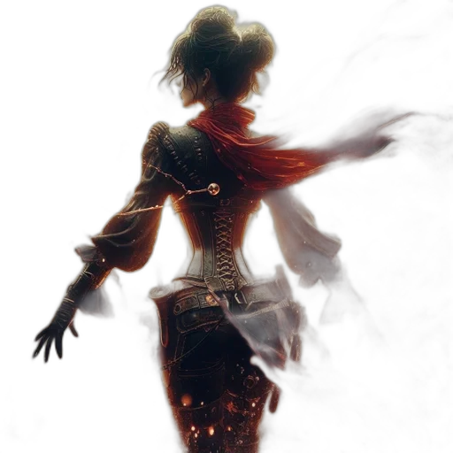 dress, staff, sword, mask transparent PNG cut-out