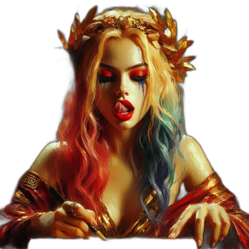 crown, jewelry, face, fantasy art transparent PNG cut-out