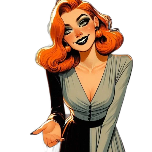 dress, comic book art, cartoon, concept art transparent PNG cut-out