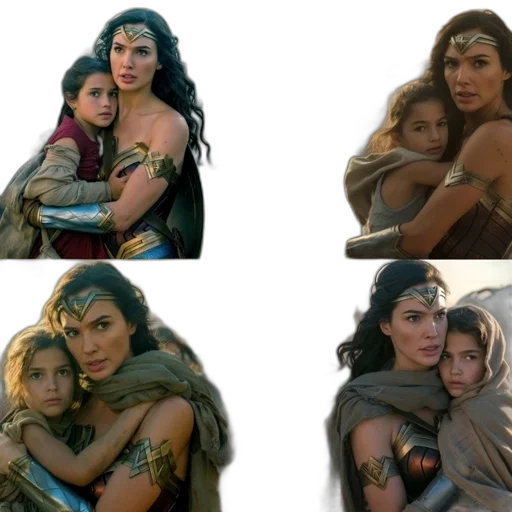 comic book art, concept art, four, scenes transparent PNG cut-out