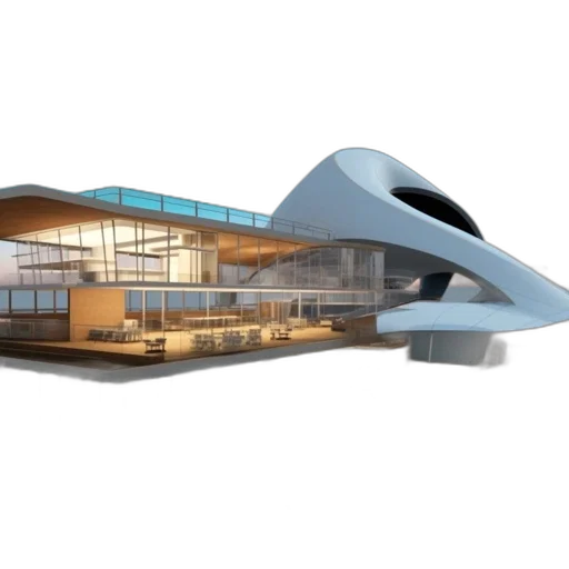 building, 3d render, concept art, photorealistic transparent PNG cut-out