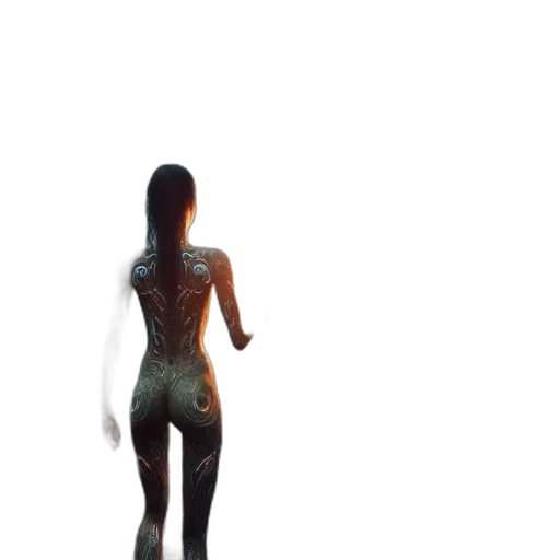 dress, robot, creature, staff transparent PNG cut-out