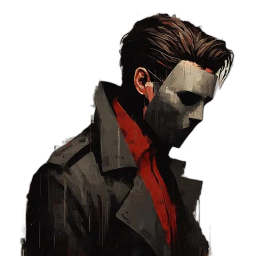 jacket, mask, face, comic book art transparent PNG cut-out