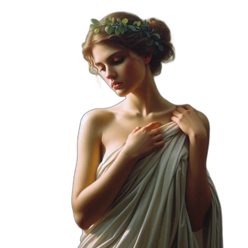 dress, jewelry, crown, oil painting transparent PNG cut-out
